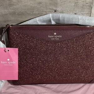 Kate Spade Sparkling Maroon Wristlet